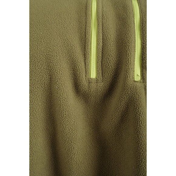 Eddie Bauer Mens1/2 Zip Fleece Jacket Shirt Size L Olive Green Pullover - Picture 5 of 6
